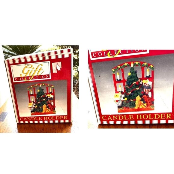 VTG Gift Collection Candle Holder New Christmas Tree Santa Long Johns Teddy Bea - Picture 10 of 12